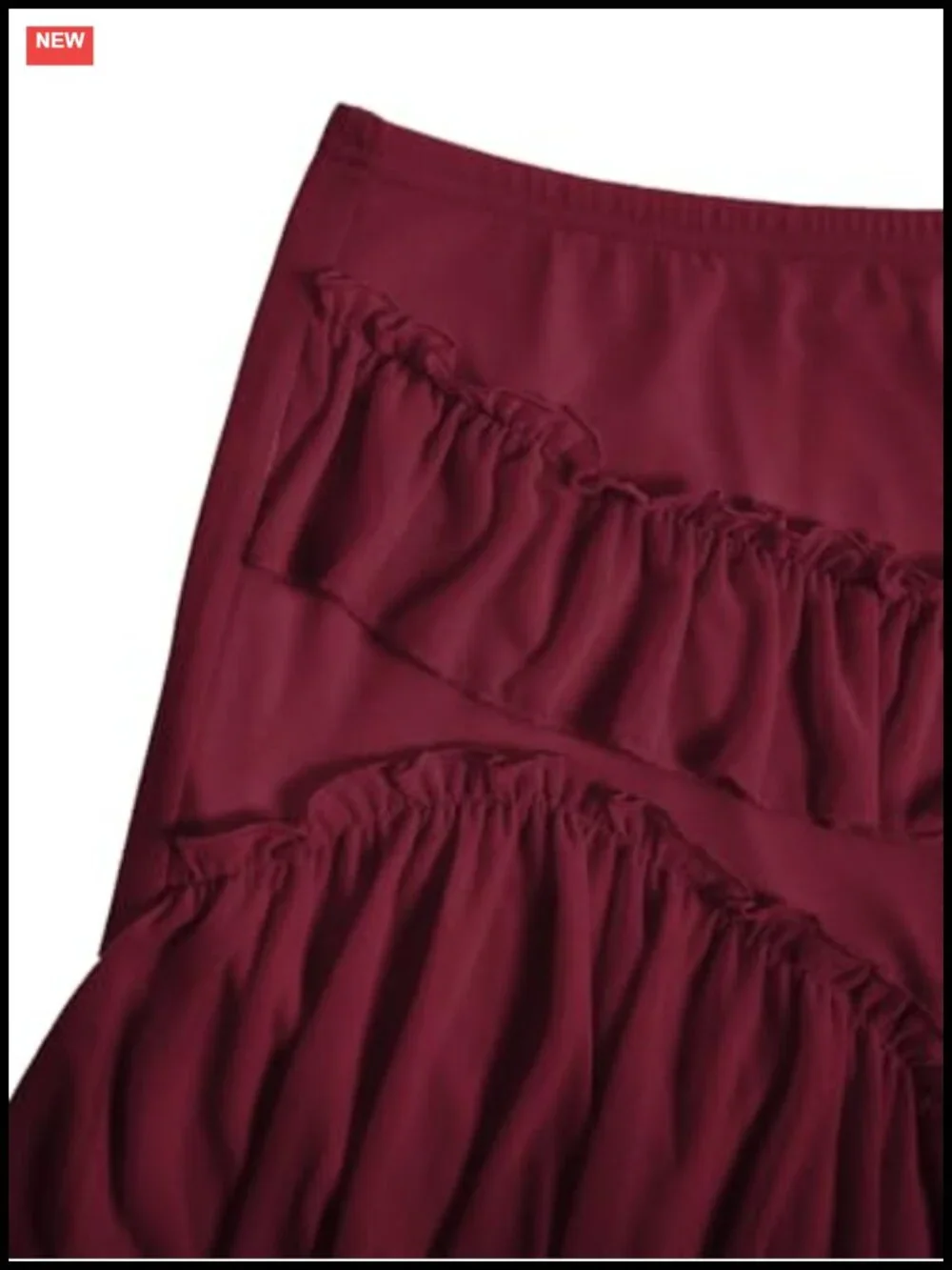 Boho Flowy Asymmetrical Ruffle Skirt with Shorts Underneath